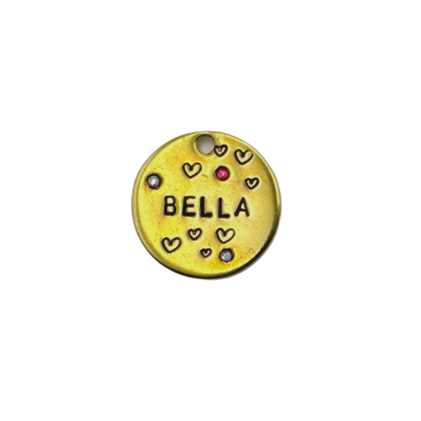 Hundemarke - Hearts mit Kristallen